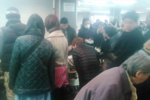 日曜日。天気も悪くないせいかたくさんお客さんがきてくれました。雪割草が飛ぶように売れて、奪い合いになっていました。嘘です。 日曜日の山草フェア